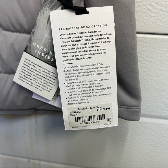 NWT Lululemon Down For It All Vest insulated puffer goose - Dark Chrome - Picture 13 of 14